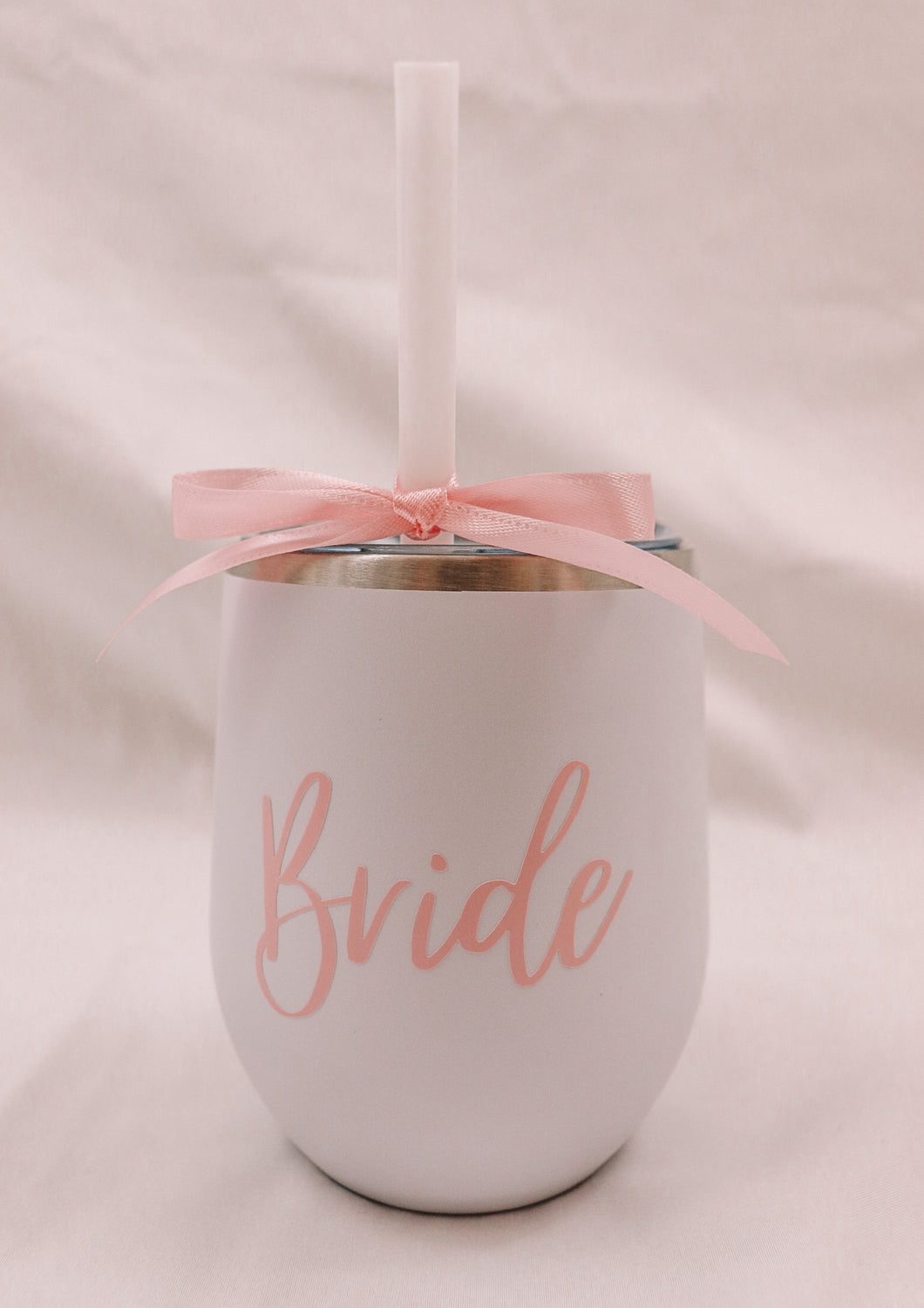 Bride Wine Tumbler with Straw