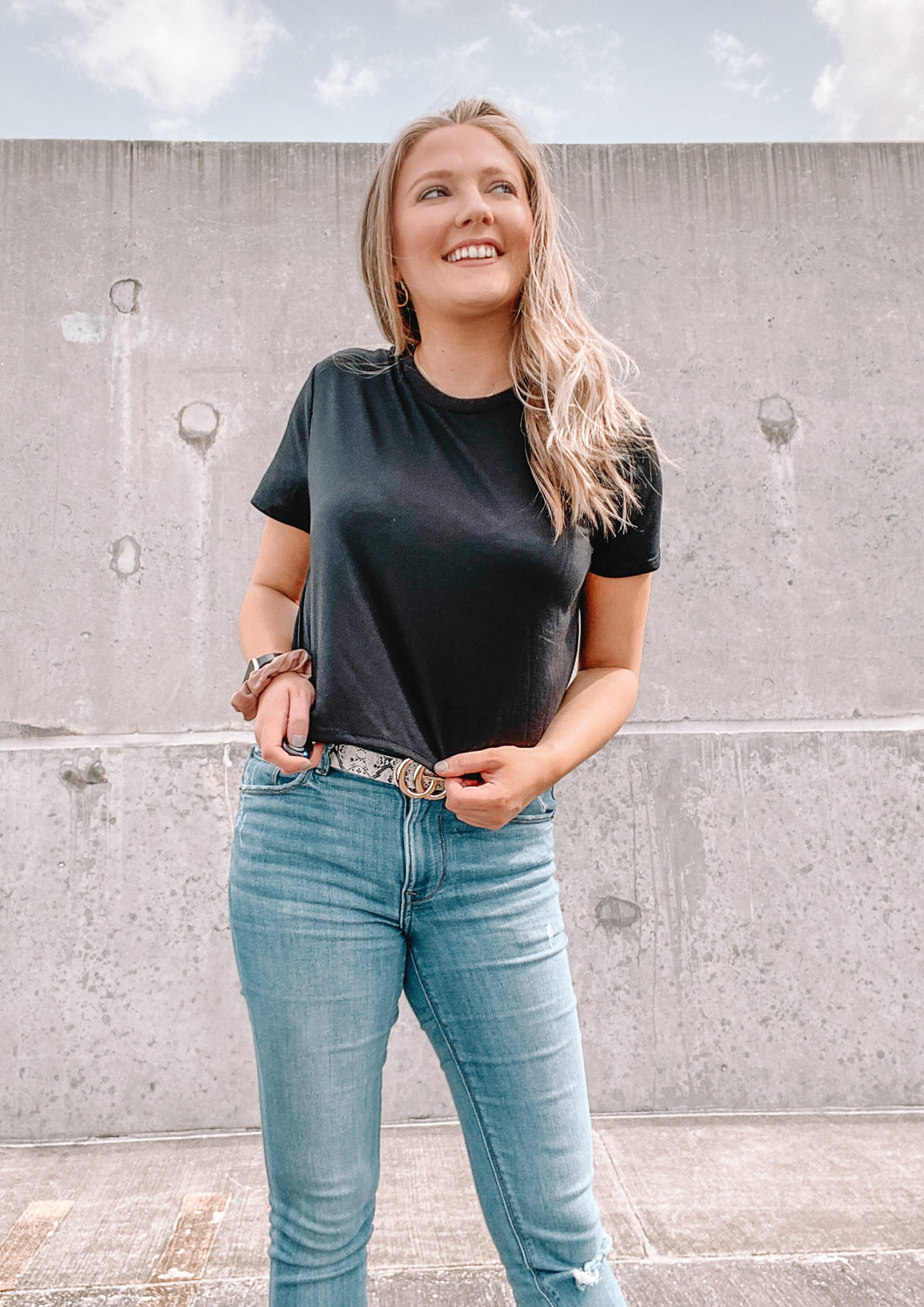 She's Basic Cropped Tee in Black