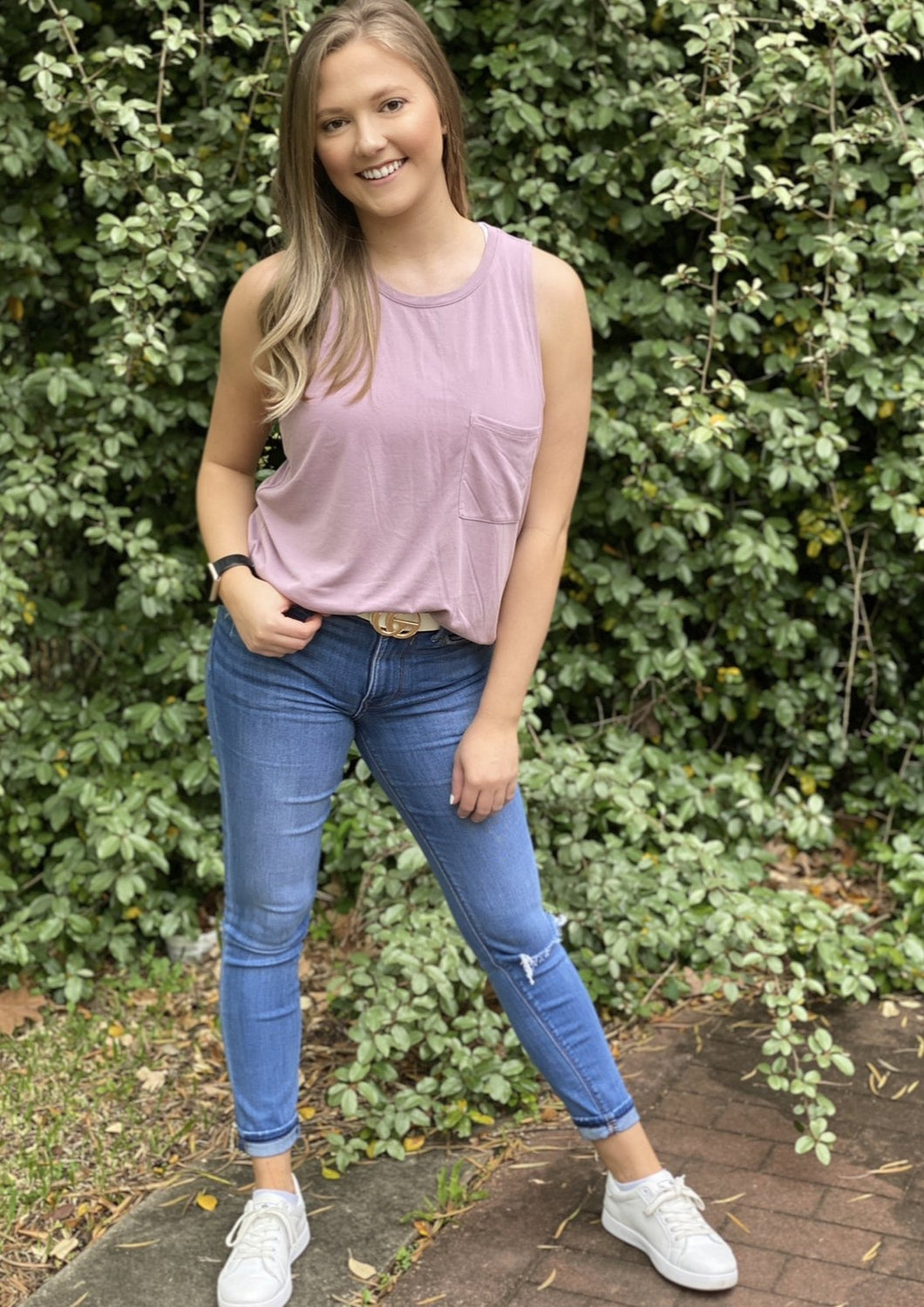 Basic Sleeveless Tank in Lavender