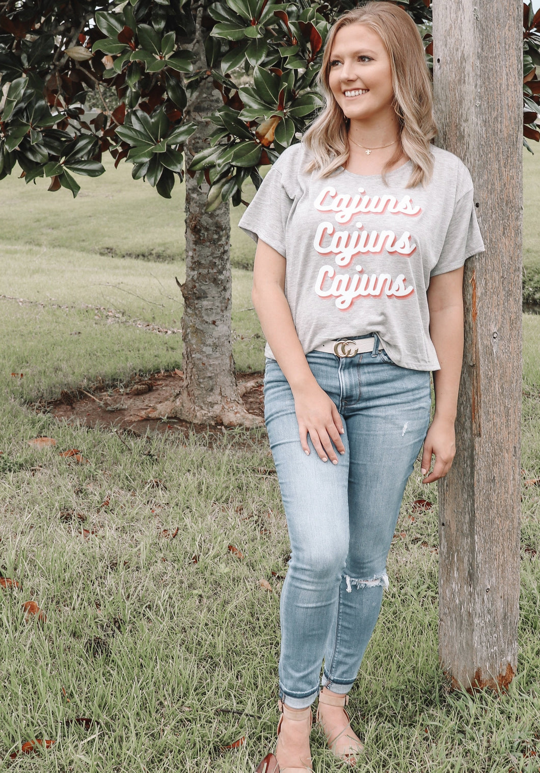 She's a Ragin' Cajun Tee in Grey