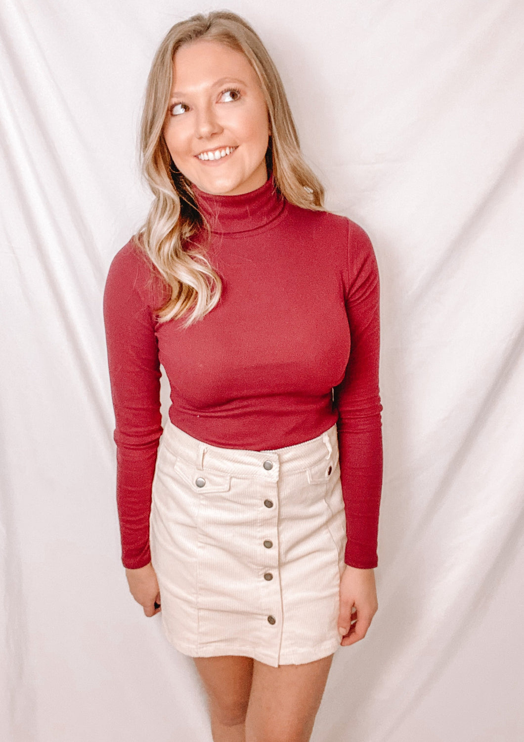 Burgundy Basic Turtle Neck