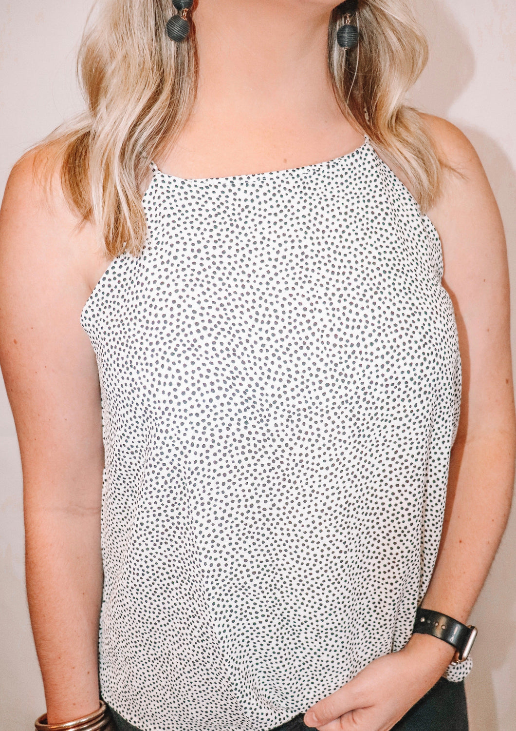 Dotted High-Neck Cami