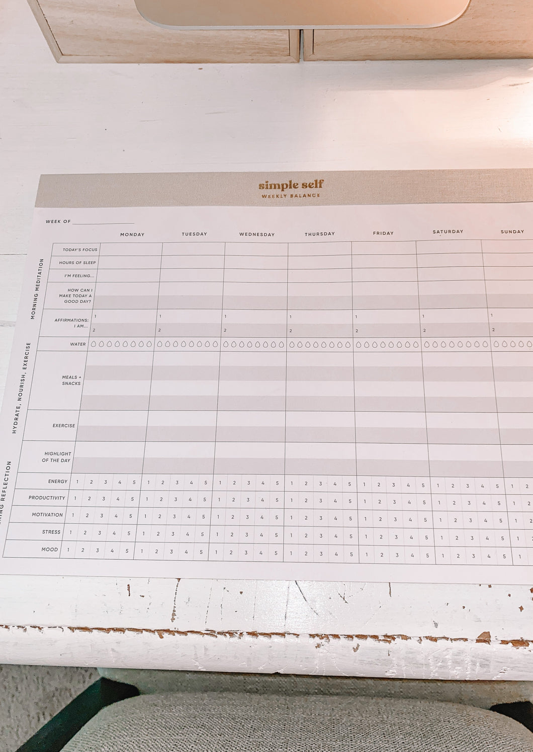 Wellness Tracker Planning Pad